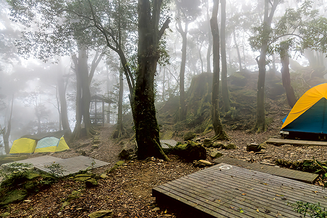 回程回到檜谷山莊，山莊前面有一片營地，和國家公園的營地一樣，睡起來應該很舒服。