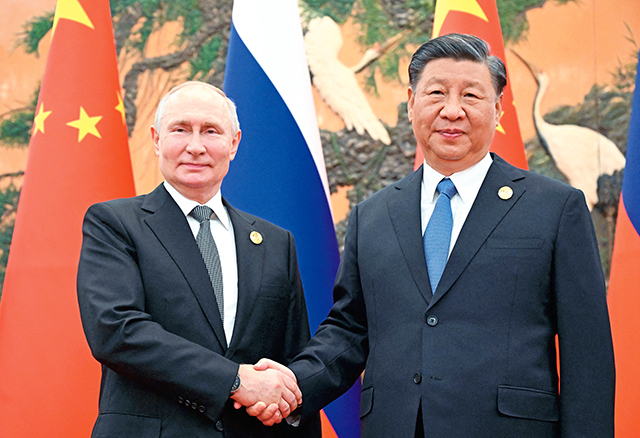 俄羅斯總統普丁和中國領導人習近平於10月18日在北京進行會面。Getty Images