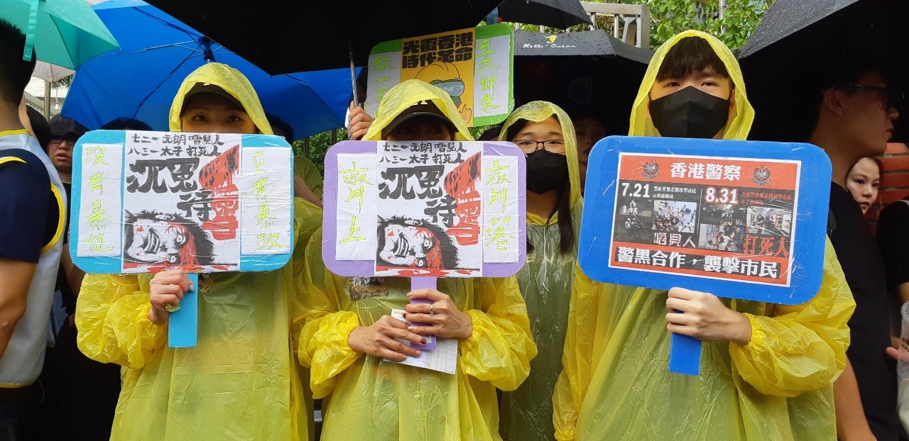 譚同學表示，很高興台灣舉辦這樣的活動，現在全世界的人都支持香港，一起反對中共這個暴政。