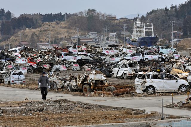 日本311大地震的廢棄物至今尚未清理完畢，令人餘悸猶存。Getty Images