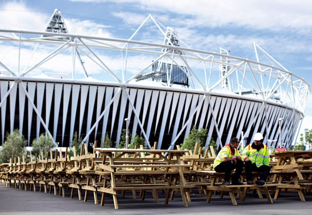 倫敦奧運主場館「倫敦碗」可以容納五萬五千人，為奧運史上可拆卸的環保主場館開啟首例。Getty Images