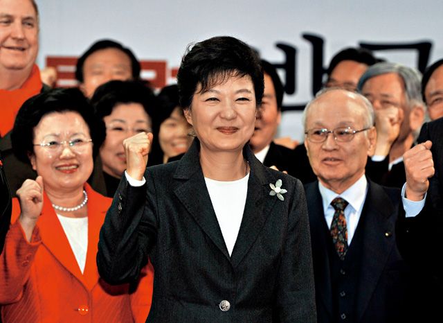 韓國於2012年選出憲政史上第一位女總統朴槿惠。Getty Images