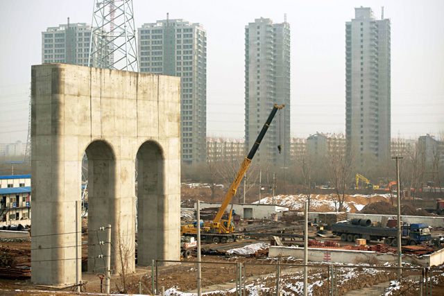 北京當局經濟發展的支點定為「城鎮化」或稱「新型城市化」。圖為北京南部的城市開發。Getty Images