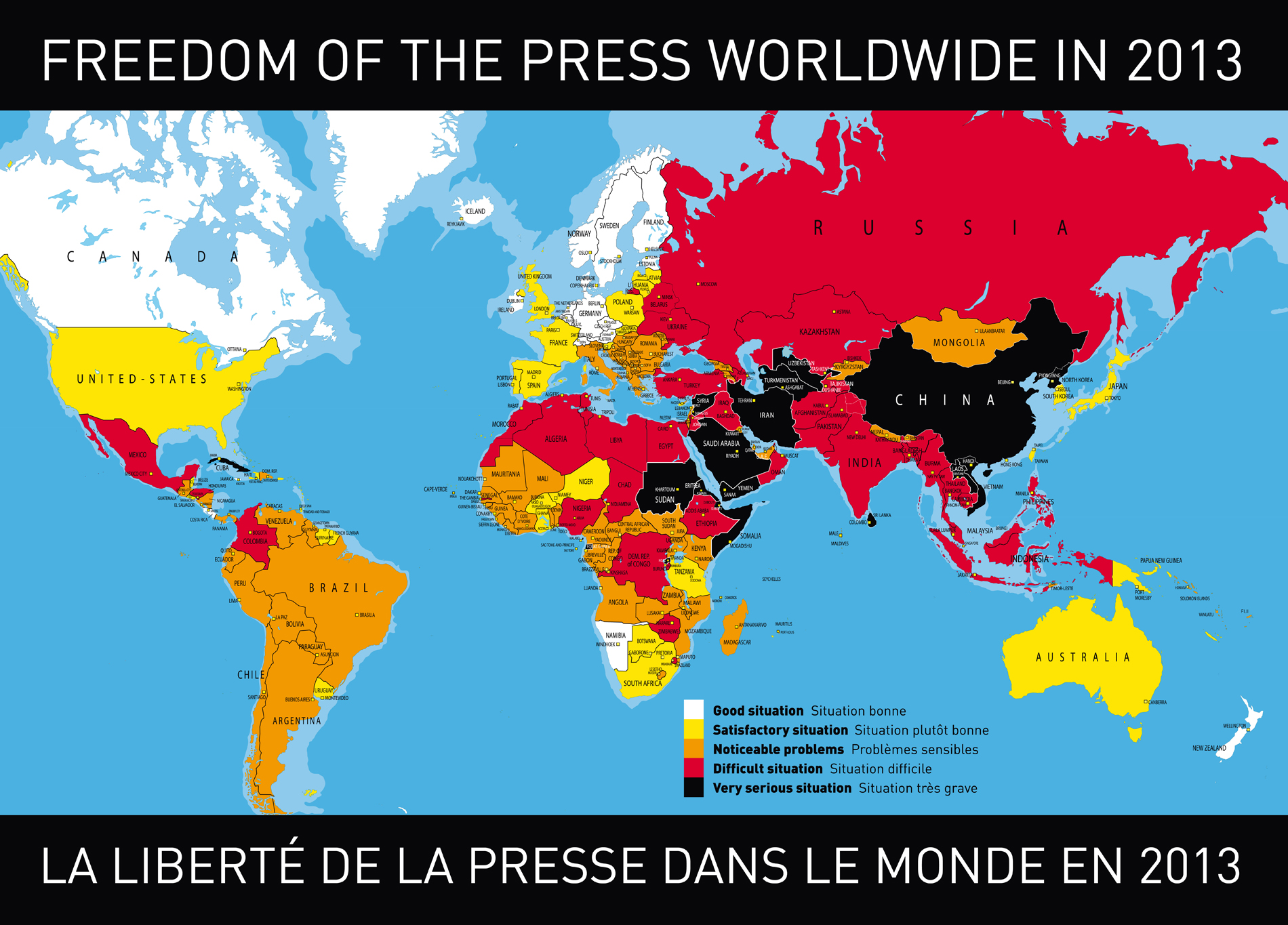 2013全球新聞自由度排名