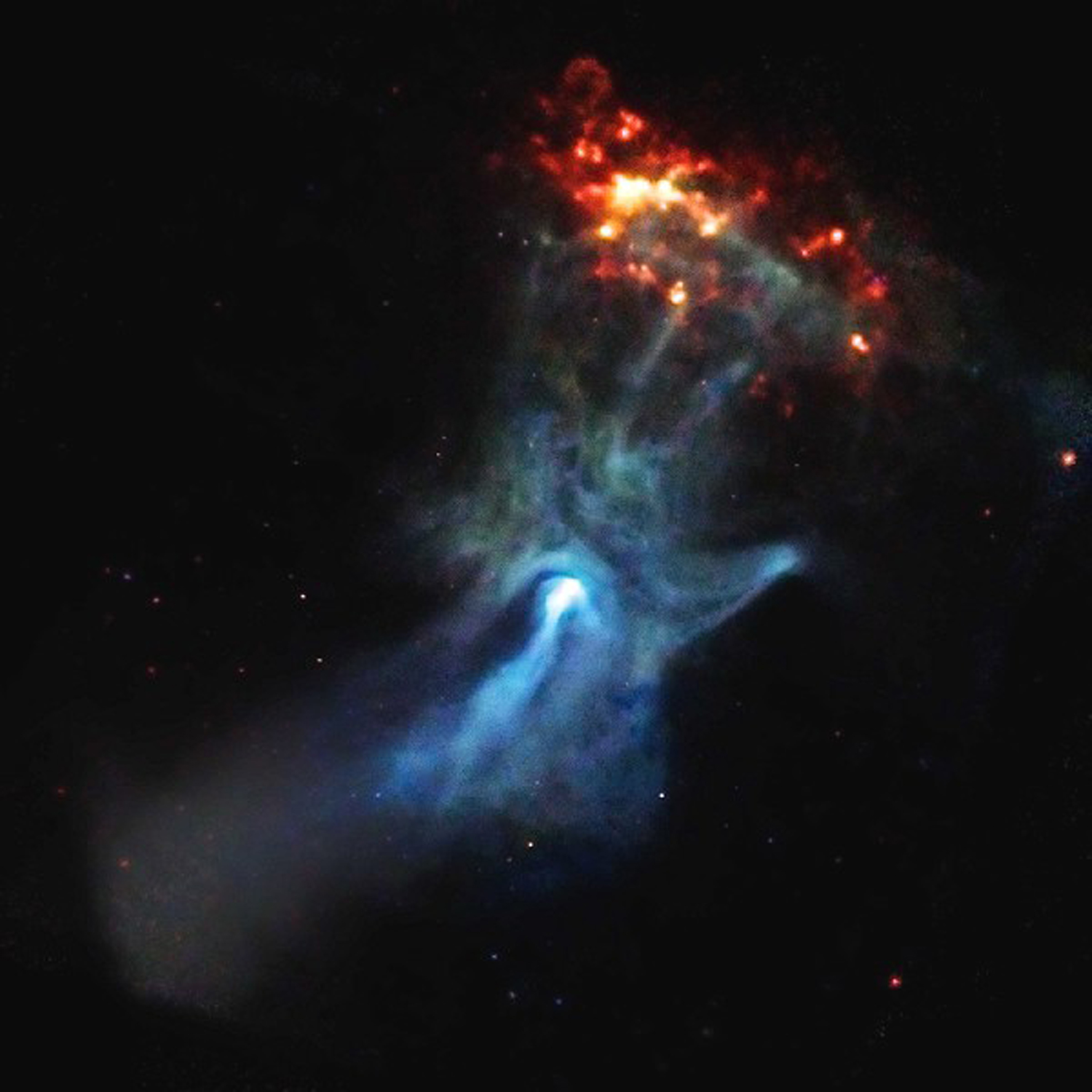 美國太空總署錢德拉X射線望遠鏡拍下「上帝之手」的奇景。