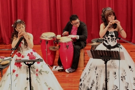 來自日本大阪地區的陶笛二重奏團體Sognatric在淡水舉辦陶笛音樂會。