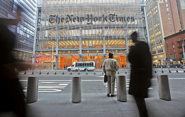 《紐約時報》幾位編輯、記者承認自己長期為中共宣傳部門工作，並且很享受這種工作帶來的高額利益。Getty Images