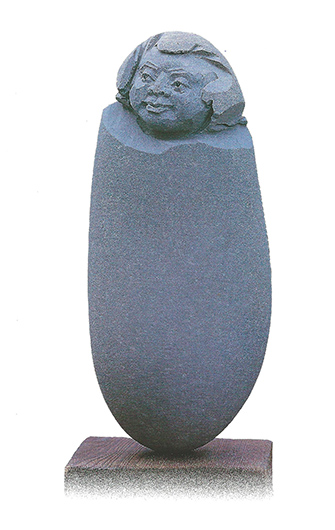 高敬維石雕作品「傳神」，1994年，33x15x12公分。高敬維提供