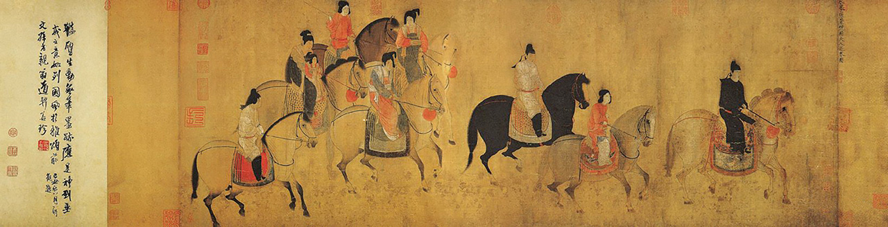 張萱的〈虢國夫人遊春圖〉留下千古未解的謎團。公有領域