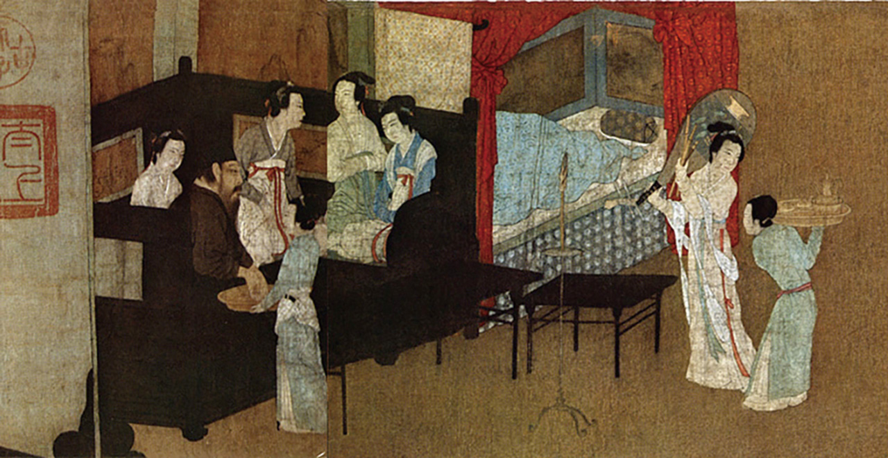 〈韓熙載夜宴圖〉第三段「暫歇」。公有領域