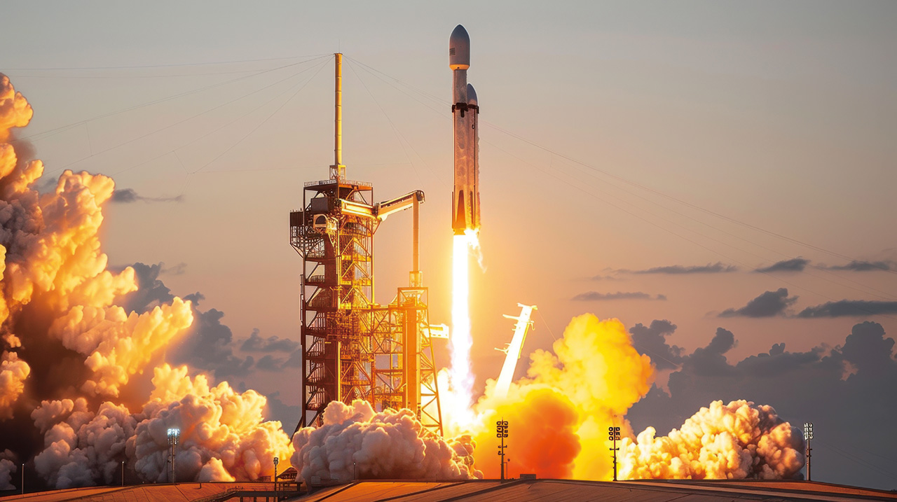 馬斯克旗下的SpaceX星艦巨型火箭若開發成功,他計畫將數據中心送上太空。圖為SpaceX星艦首次從佛羅裡達州卡納維拉爾角發射台發射實況。Adobe Stock