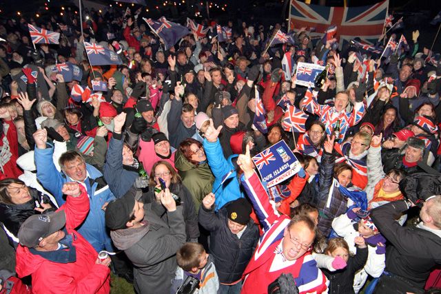 3月12日英属福克兰群岛举行公投，结果居民一面倒的支持继续接受英国统治。Getty Images