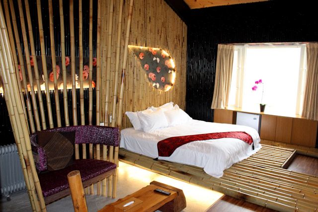 听涛园最有特色的「竹梦园」，室内建材布置以竹子为主。