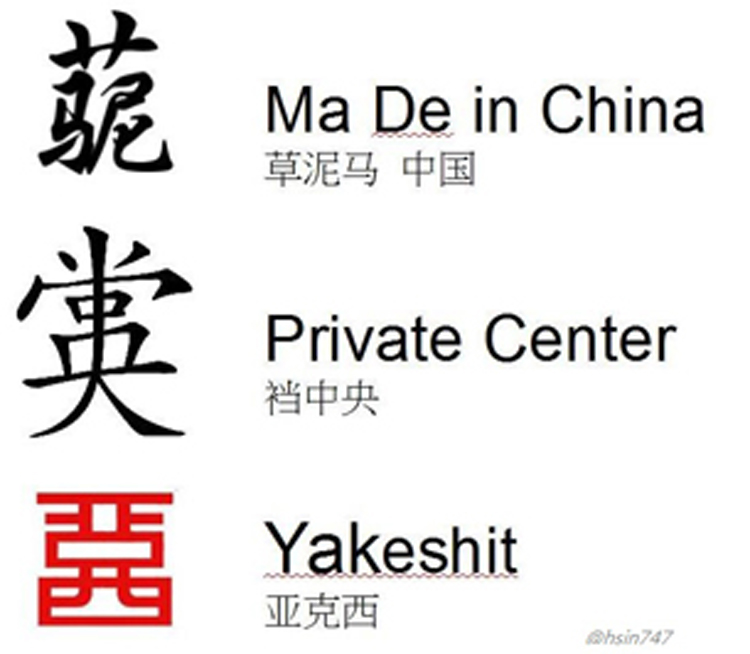 中国网民造的新字。