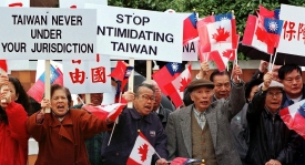 台灣移民參加一項抗議活動