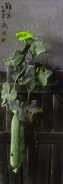 2000作品：籬笆。吳靜芳懷念父親所種的絲瓜，它常出現在家裡餐桌上。 