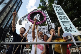香港「回歸」13年，7月1日，泛民主派循例組織遊行，要求普選、要求開放黨禁、言禁。